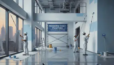 Commercial painters in Vancouver, WA applying durable exterior coatings to a business property