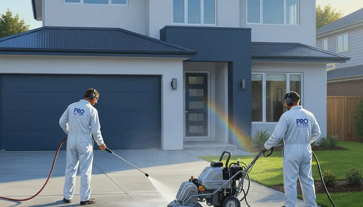 Concrete pressure cleaning in Vancouver, WA for driveways, patios, and walkways by Vancouver Paint Pros