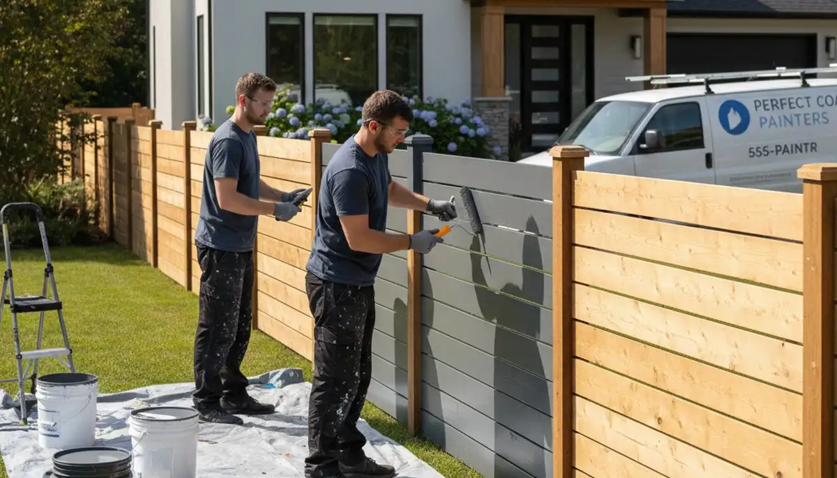 Fence painting service in Vancouver, WA for wood fence protection and curb appeal