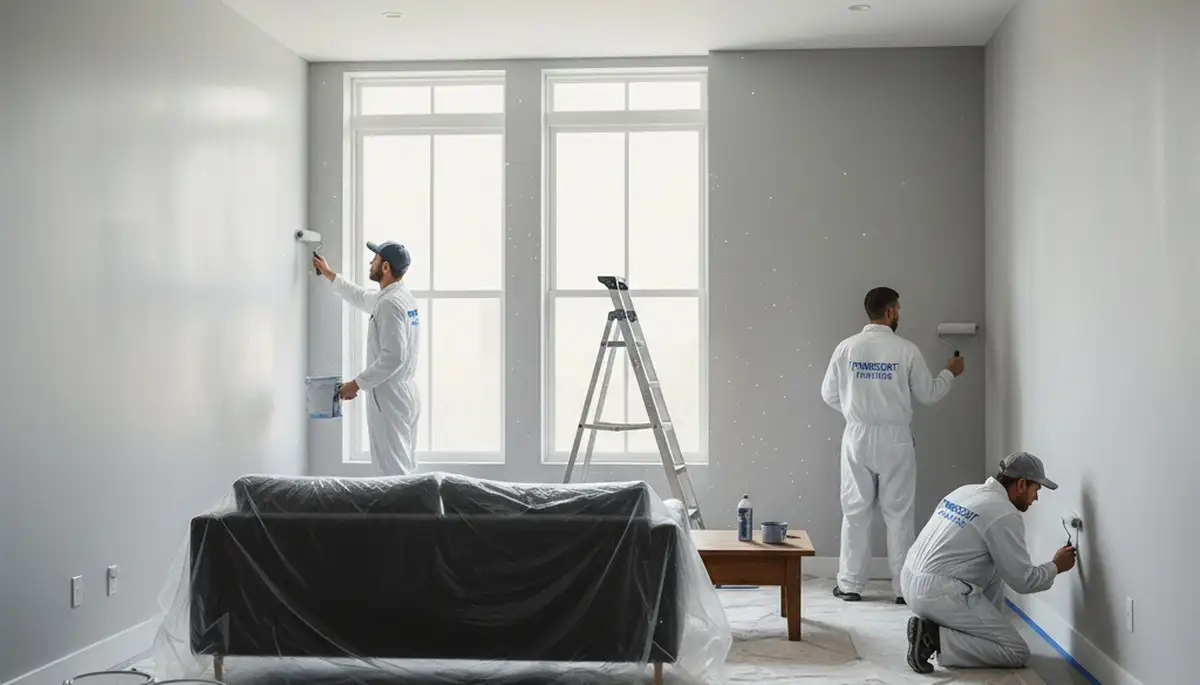 Interior house painting in Vancouver, WA by Vancouver Paint Pros in a modern home living room
