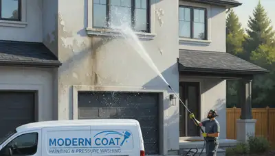 Pressure cleaning service in Vancouver, WA for siding, decks, and driveways to remove moss and algae