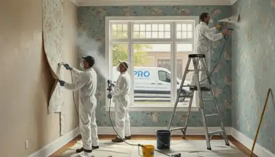 Wallpaper removal service in Vancouver, WA by Vancouver Paint Pros for clean wall prep